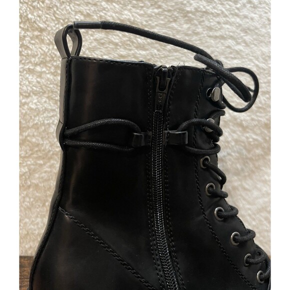 Womens Boots Size 10M White Mountain Combat Decree Black Buckle Zip Lace - Picture 14 of 16